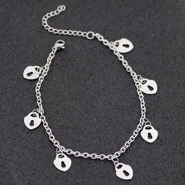 Allergy Free Stainless Steel Ankle Bracelet for Women Pentacle Love Heart Charm Bracelet on Leg Girls Foot Chains Anklet Jewelry daiiibabyyy